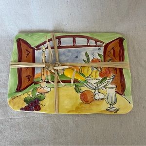 Julia Junkin Cheese Plate and knife set NWOT
